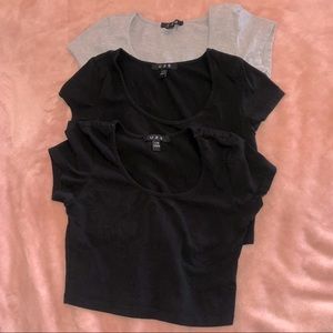 3 U2B cropped cotton tee shirts sz L